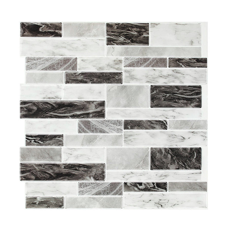 Farmhouse Faux Marble Brick Wallpapers Grey Mosaics Wall Covering, Pick Up Sticks