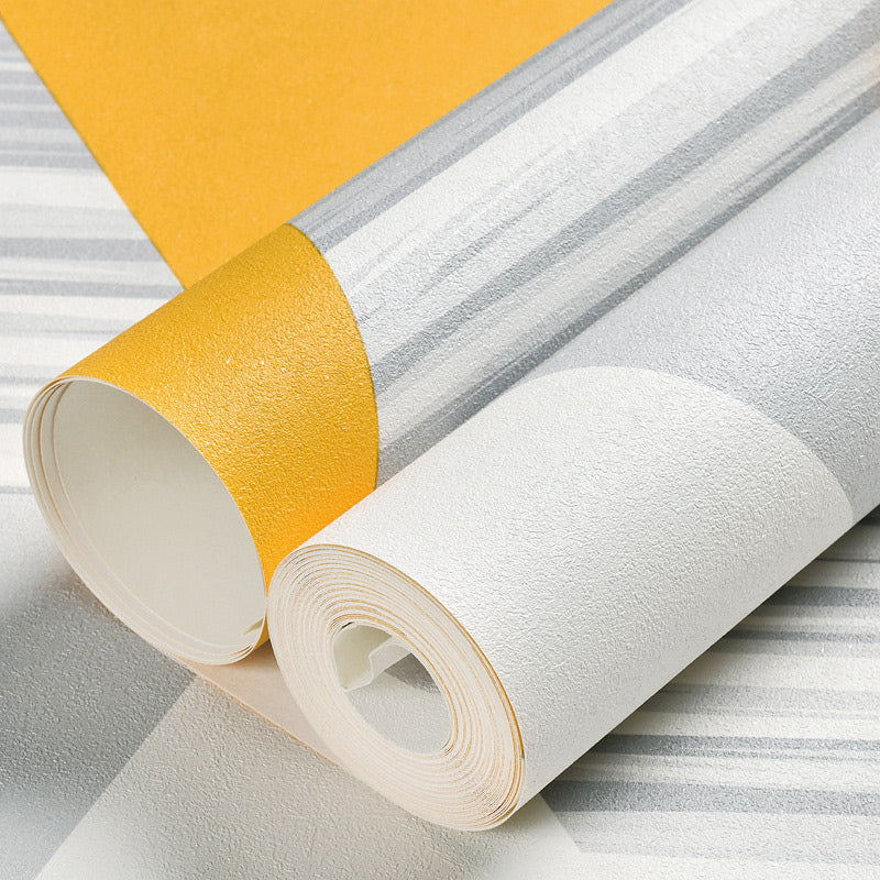 Triangle Pattern Wallpaper Modernist Non-Woven Material Wall Decor in Yellow for Living Room