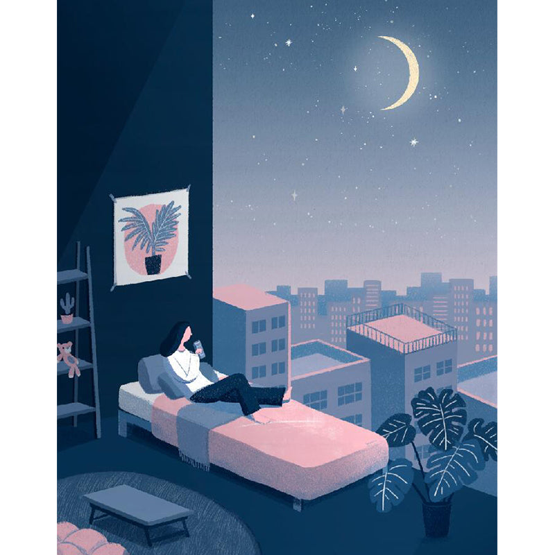 Contemporary Starry Sky View Mural Decal Blue Stainproofing Wall Decor for Bathroom