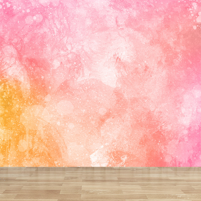 Watercolor Pattern Mural Wallpaper Soft Color Contemporary Wall Covering for Living Room