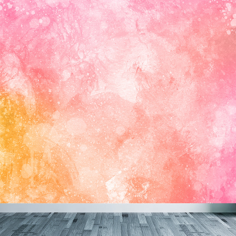 Watercolor Pattern Mural Wallpaper Soft Color Contemporary Wall Covering for Living Room