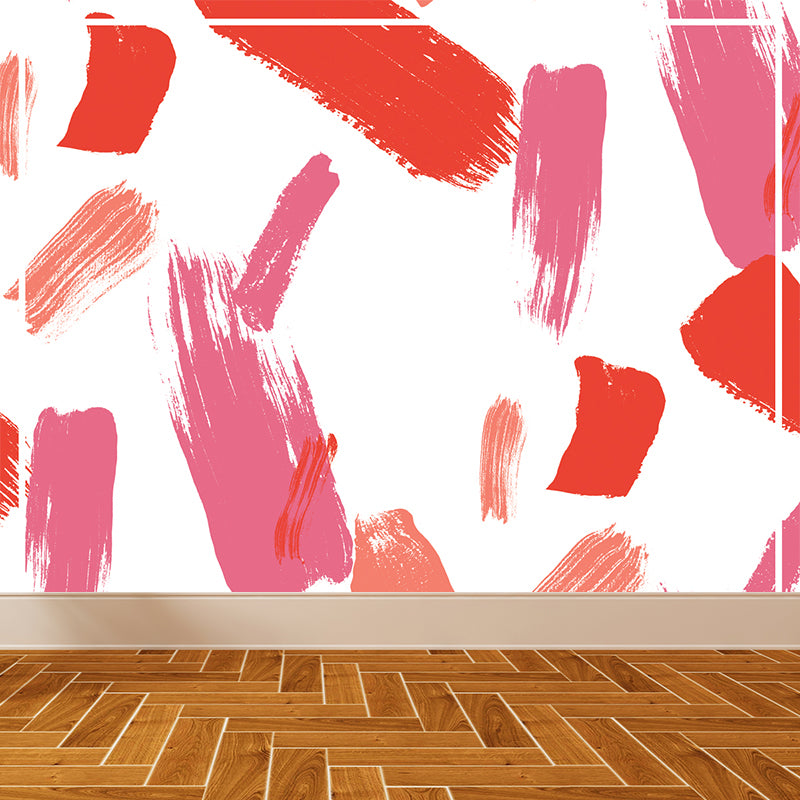 Extra Large Abstract Mural Decal Red Non-Woven Wall Art for Home Decor, Personalised