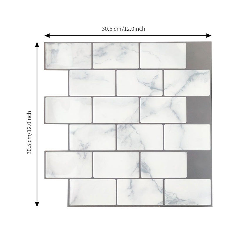 Faux Brick Wallpaper Panels Rustic Smooth Wall Covering in Grey for Bathroom, Self-Stick