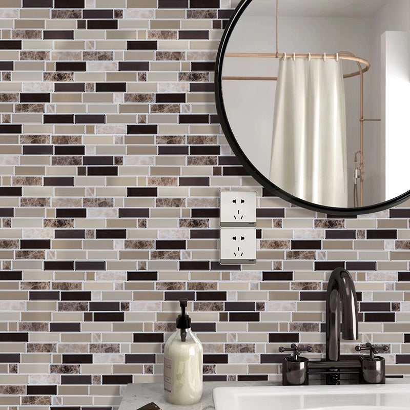 Rust Faux Brick Mosaic Wallpapers Brown Self-Adhesive Wall Covering for Accent Wall