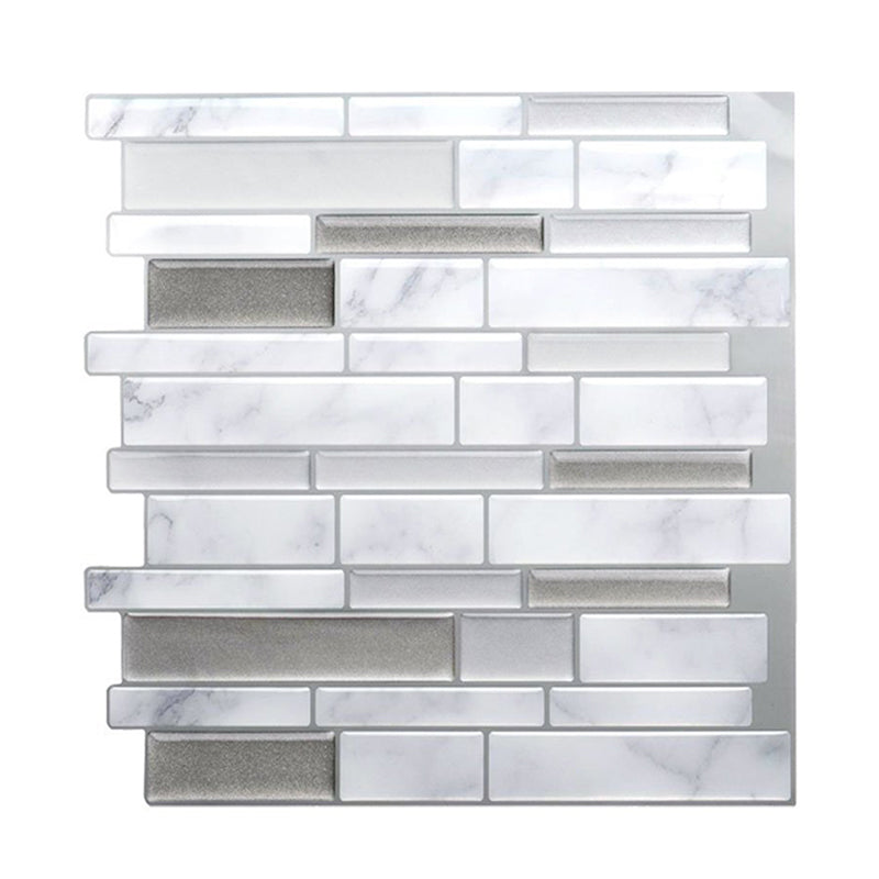 Grey Farmhouse Stick Wallpaper Panels 10.6' x 9.8" Brick Look Wall Decor for Kitchen