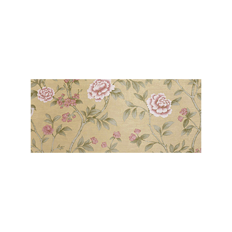 Bird and Blooming Peony Wallpaper Farmhouse Stain-Proof Bedroom Wall Art, 57.1-sq ft