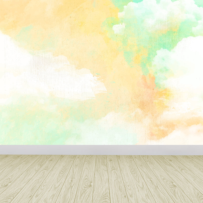 Stain Resistant Abstract Pattern Mural Non-Woven Texture Modern Wall Decor for Girls Room