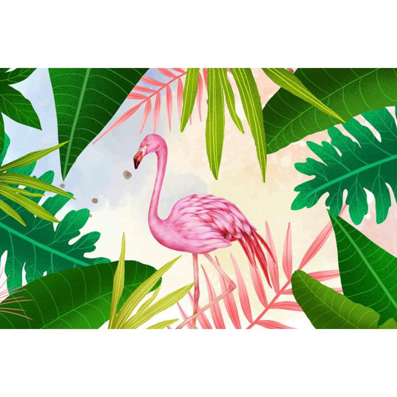 Big Field Flamingo Mural Wallpaper Decorative Tropical Living Room Wall Covering