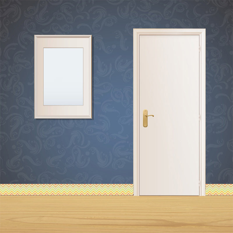 Chevron Pattern Wallpaper Border Yellow PVC Wall Covering, Peel and Paste, 6.5' x 4"