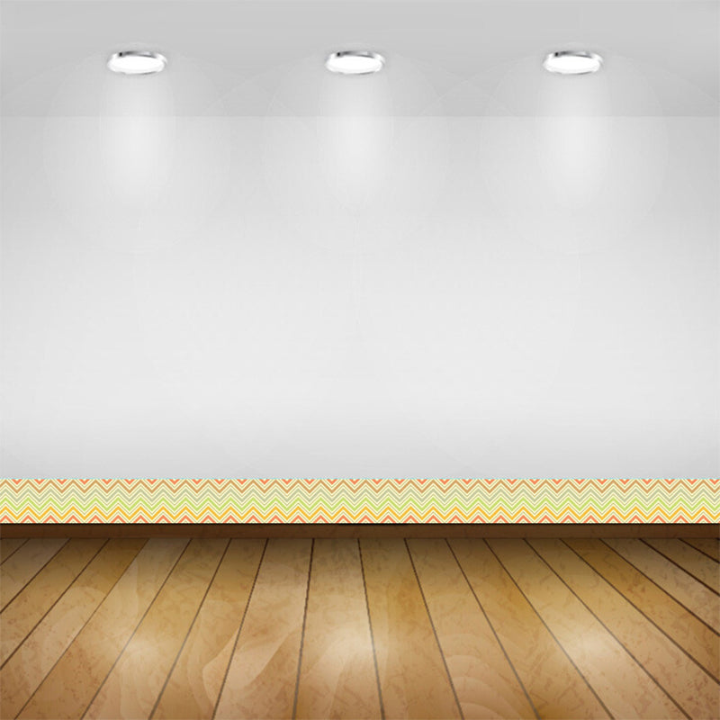 Chevron Pattern Wallpaper Border Yellow PVC Wall Covering, Peel and Paste, 6.5' x 4"