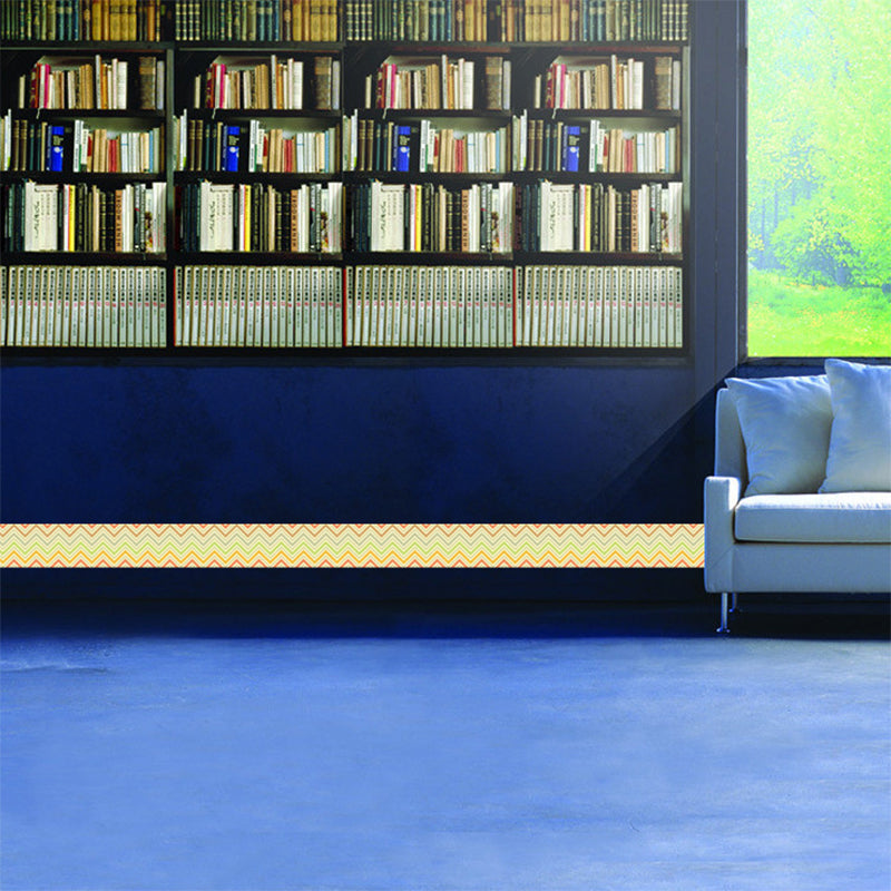 Chevron Pattern Wallpaper Border Yellow PVC Wall Covering, Peel and Paste, 6.5' x 4"