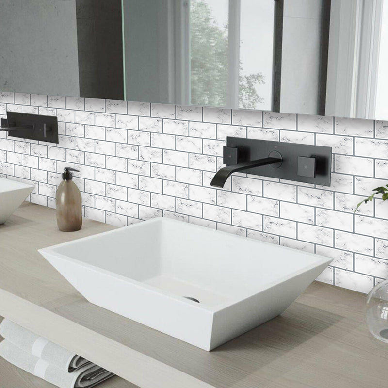 Countryside Marble Brick Wallpapers Grey Self-Adhesive Wall Decor for Kitchen Backsplash
