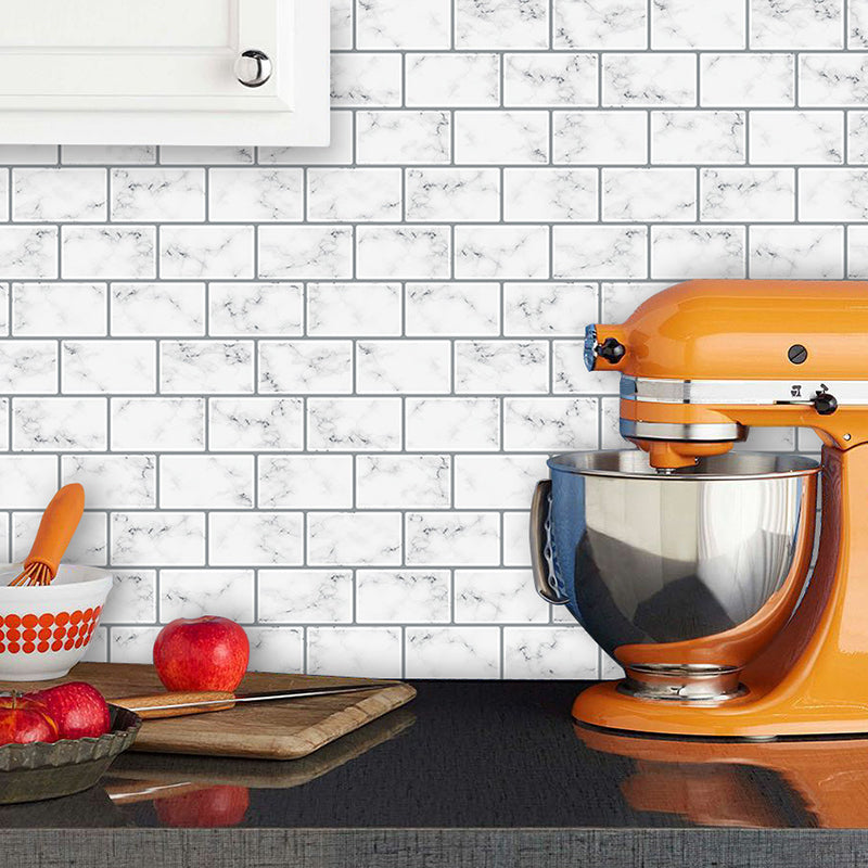 Countryside Marble Brick Wallpapers Grey Self-Adhesive Wall Decor for Kitchen Backsplash