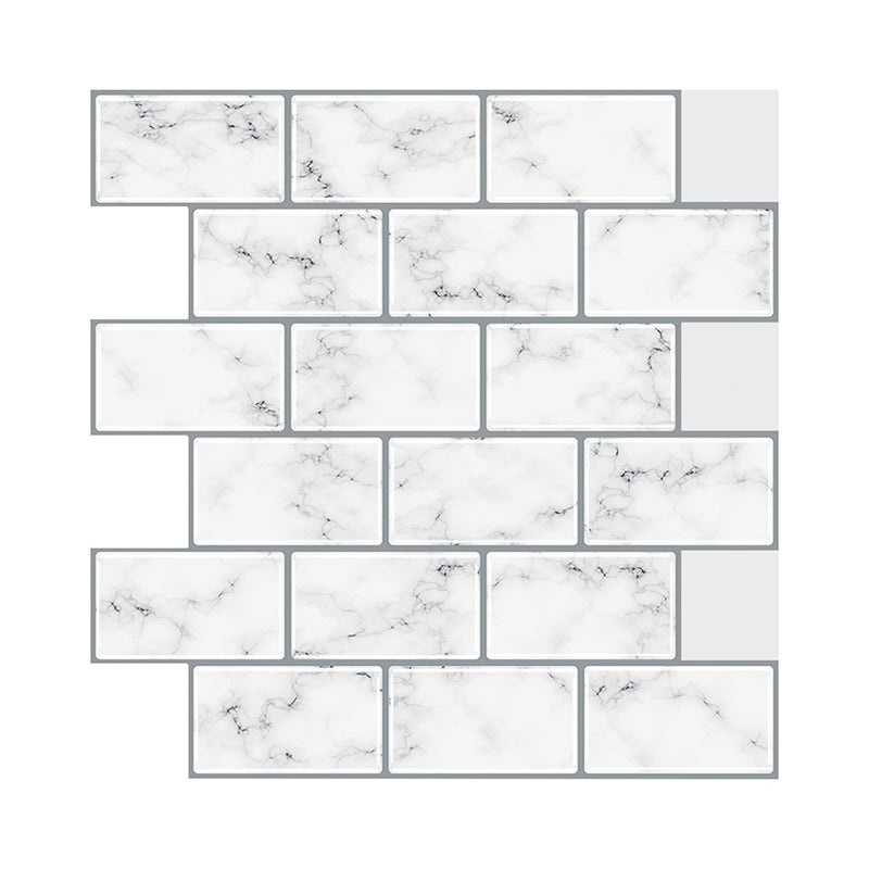 Countryside Marble Brick Wallpapers Grey Self-Adhesive Wall Decor for Kitchen Backsplash
