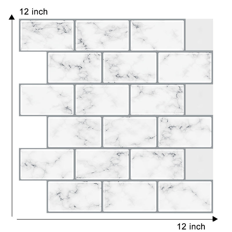 Countryside Marble Brick Wallpapers Grey Self-Adhesive Wall Decor for Kitchen Backsplash