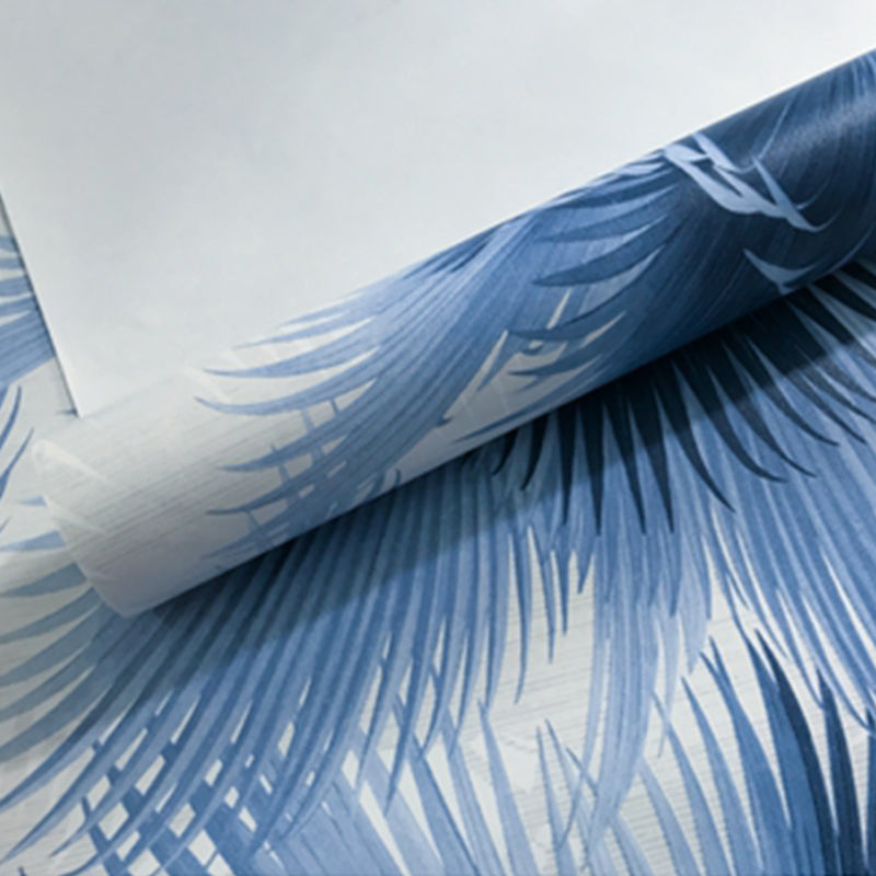Tropical Palm Leaves Wallpaper Roll Pastel Color Moisture Resistant Wall Art for Home