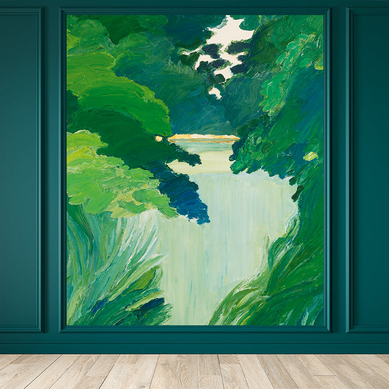 Stainproof Forest Landscape Mural Modern Aesthetics Non-Woven Wall Art, Custom Size Available