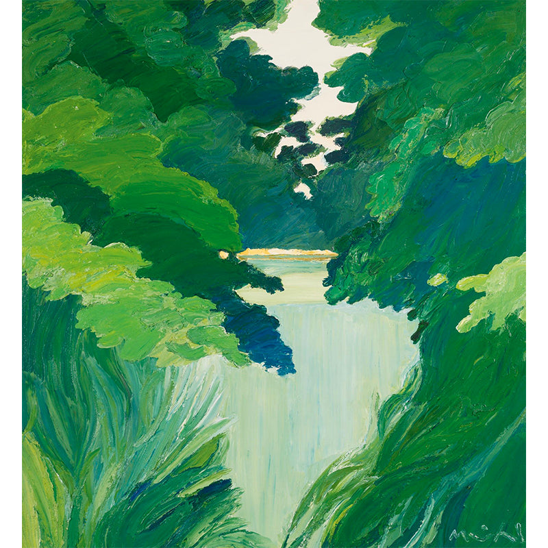 Stainproof Forest Landscape Mural Modern Aesthetics Non-Woven Wall Art, Custom Size Available