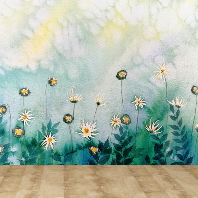 Tranquil Nature Scenery Mural Wallpaper for Dining Room Botanical Wall Decor, Customised
