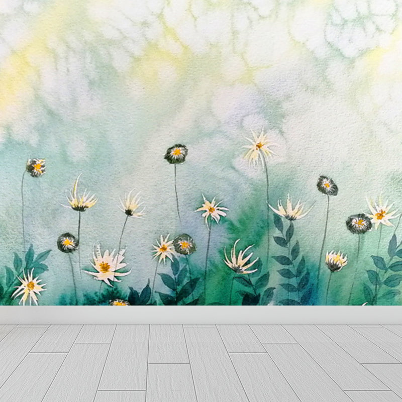 Tranquil Nature Scenery Mural Wallpaper for Dining Room Botanical Wall Decor, Customised