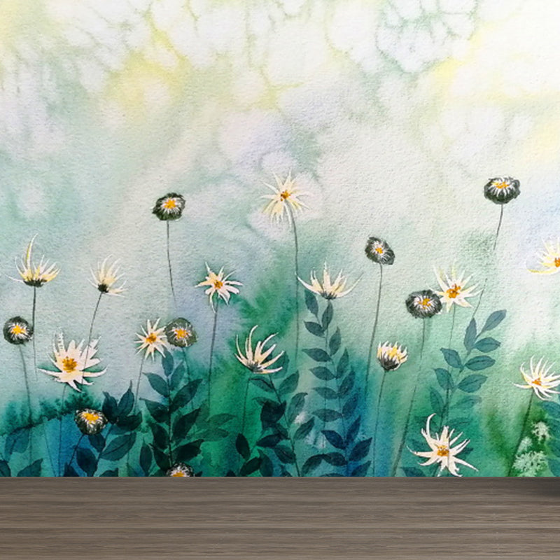 Tranquil Nature Scenery Mural Wallpaper for Dining Room Botanical Wall Decor, Customised