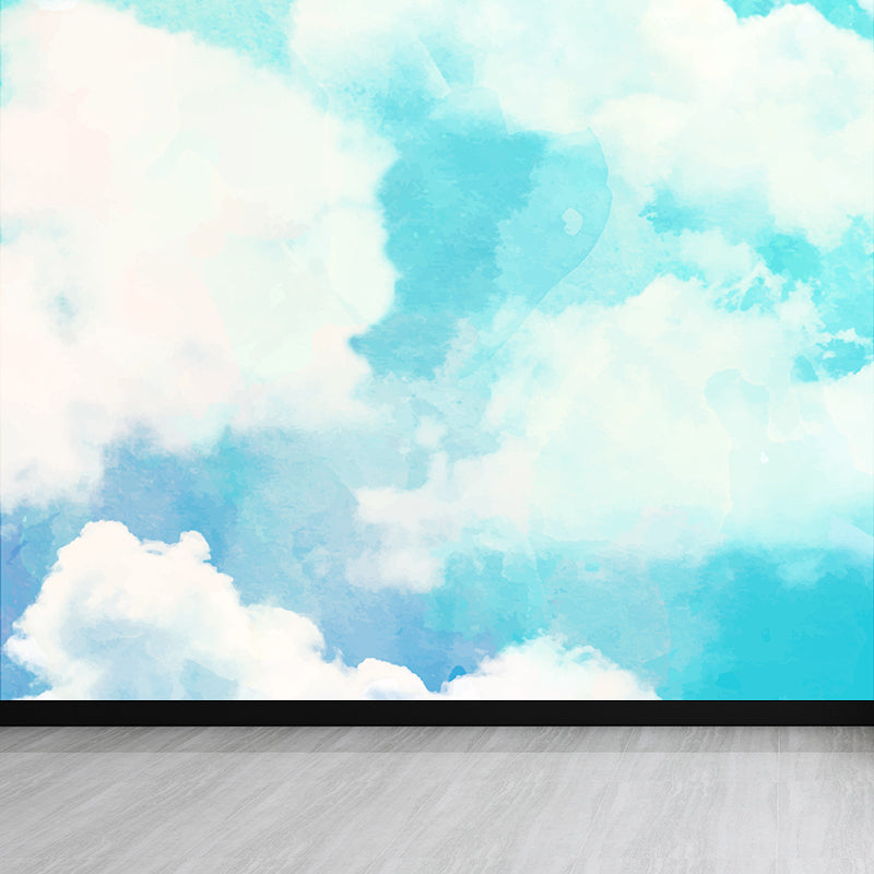 Illustration Abstract Wall Mural for Living Room, Pastel Color, Custom Size Available