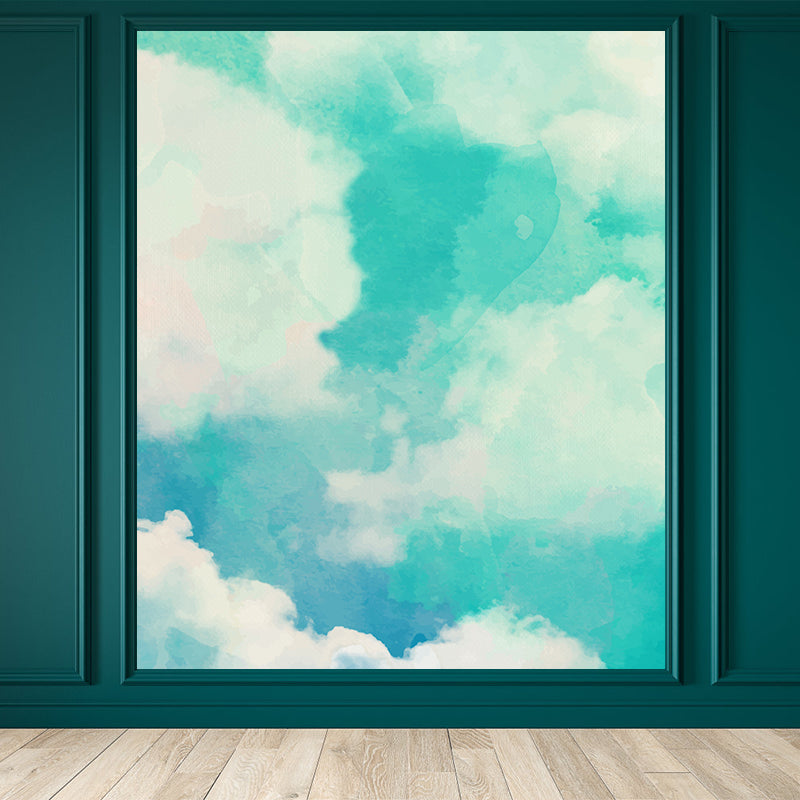 Illustration Abstract Wall Mural for Living Room, Pastel Color, Custom Size Available
