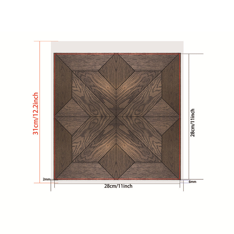 Brown Wood Wallpaper Panels Floral Rustic Self Sticking Wall Covering for Sitting Room