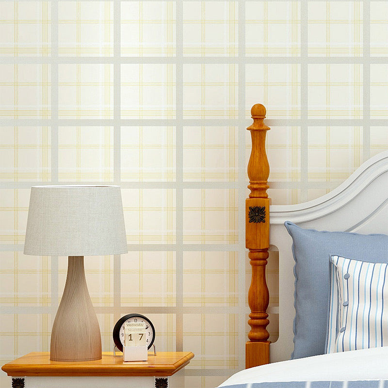 Minimalist Tartan Wallpaper Pastel Color Kids Bedroom Wall Covering, 33' L x 20.5" W