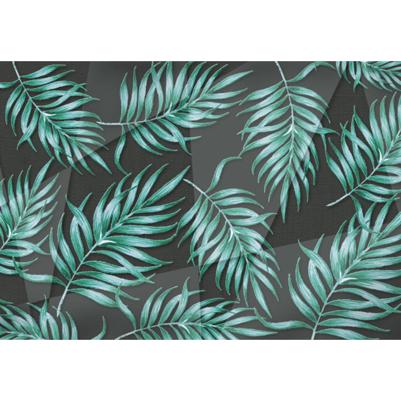 Giant Tropical Mural Wallpaper in Green Palm Leaves Wall Covering, Custom Printed