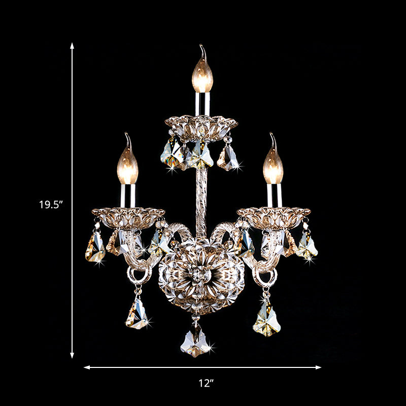 Amber Crystal Bandle Mur Mourisé 3 LICTES