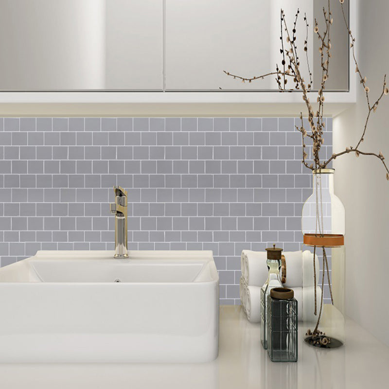 Grey Brick Wallpaper Panels Self-Sticking Country Bathroom Wall Covering, 12' L x 12" W