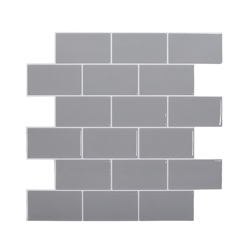 Grey Brick Wallpaper Panels Self-Sticking Country Bathroom Wall Covering, 12' L x 12" W