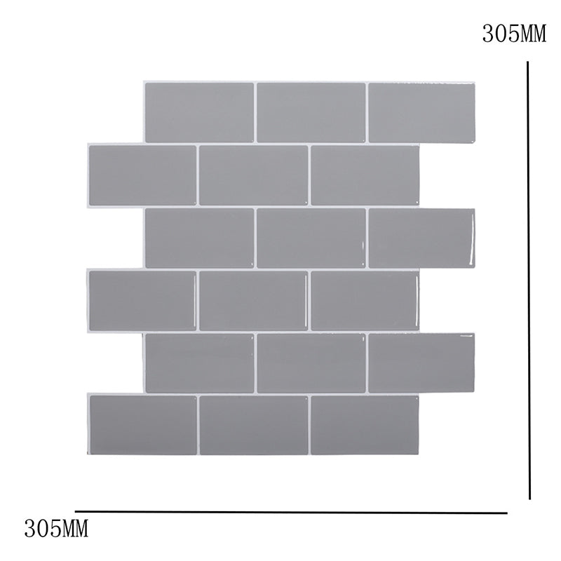 Grey Brick Wallpaper Panels Self-Sticking Country Bathroom Wall Covering, 12' L x 12" W