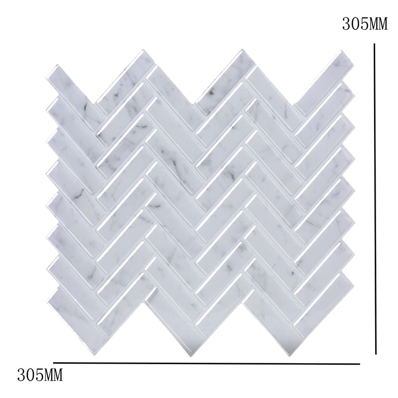 Adhesive Herringbone Brick Wallpaper Panel PVC Country Style Wall Decor for Restroom