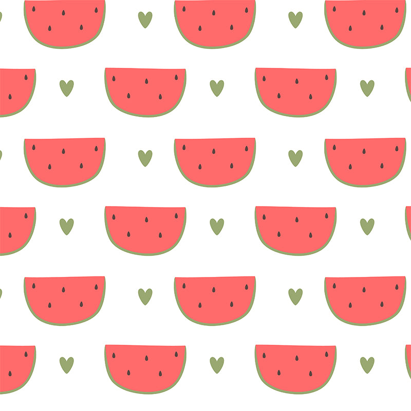 Whole Watermelon Block Mural Wallpaper for Wall Decor Contemporary Girls Room Wall Art