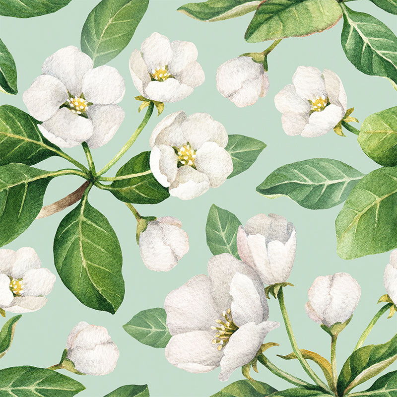 Waterproof Flowers Wall Mural Tropical Non-Woven Wall Covering, Custom Size Available
