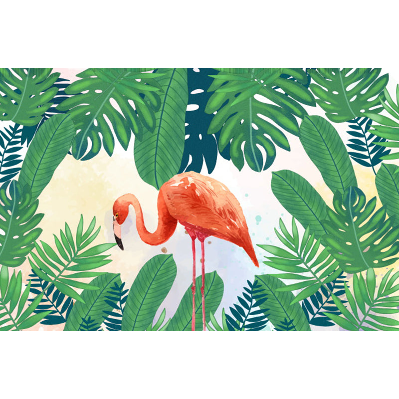 Home Decor Flamingo Mural Decal Customized Tropical Wall Covering for Girls Bedroom