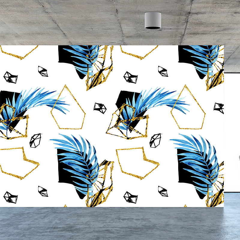 Waterproof Leaves Wall Mural Tropical Non-Woven Wall Covering, Custom Size Available