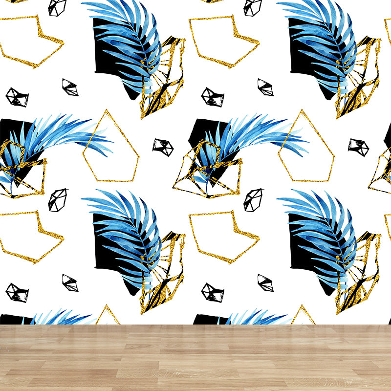 Waterproof Leaves Wall Mural Tropical Non-Woven Wall Covering, Custom Size Available