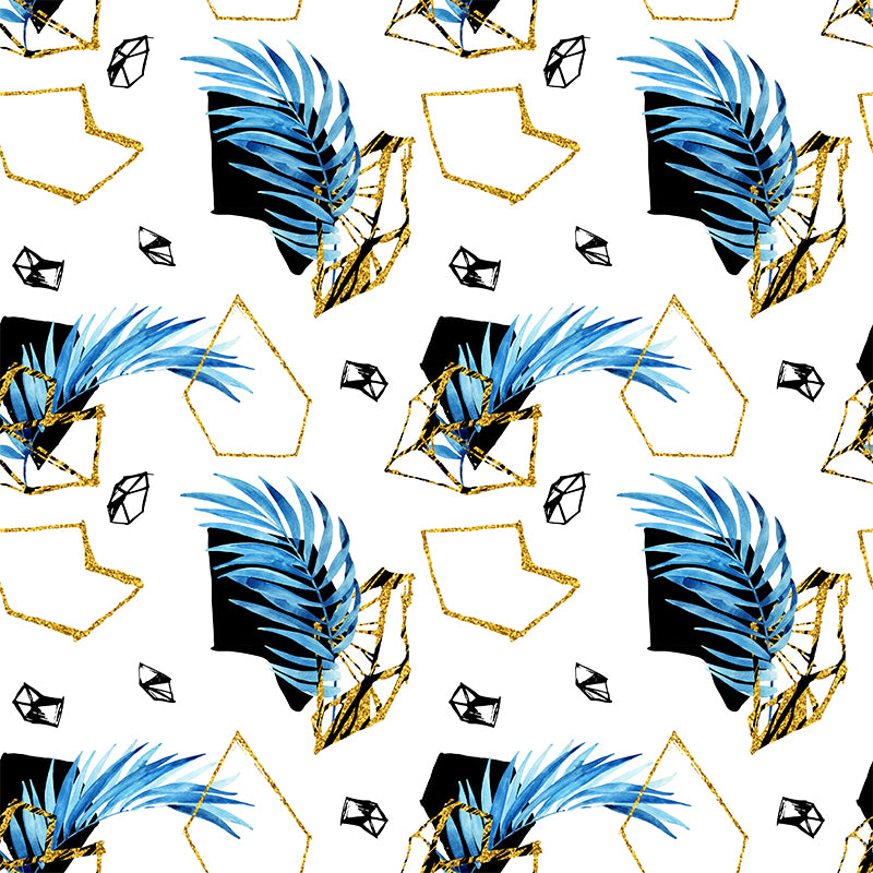 Waterproof Leaves Wall Mural Tropical Non-Woven Wall Covering, Custom Size Available