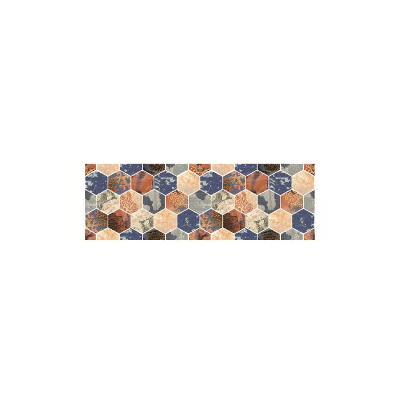 Nostalgic Honeycomb Wallpaper Panel Brown Mosaic Tile Wall Art for Family Room, Stick On