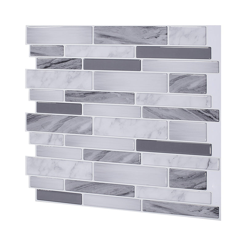 Country Mosaic Tile Stick Wallpapers Grey Brick Look Wall Art for Kitchen Backsplash