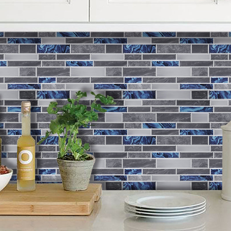 Mosaics Tile Peel Wallpaper Panels Rustic Beautiful Marble Brick Wall Decor in Grey, 12' x 12"