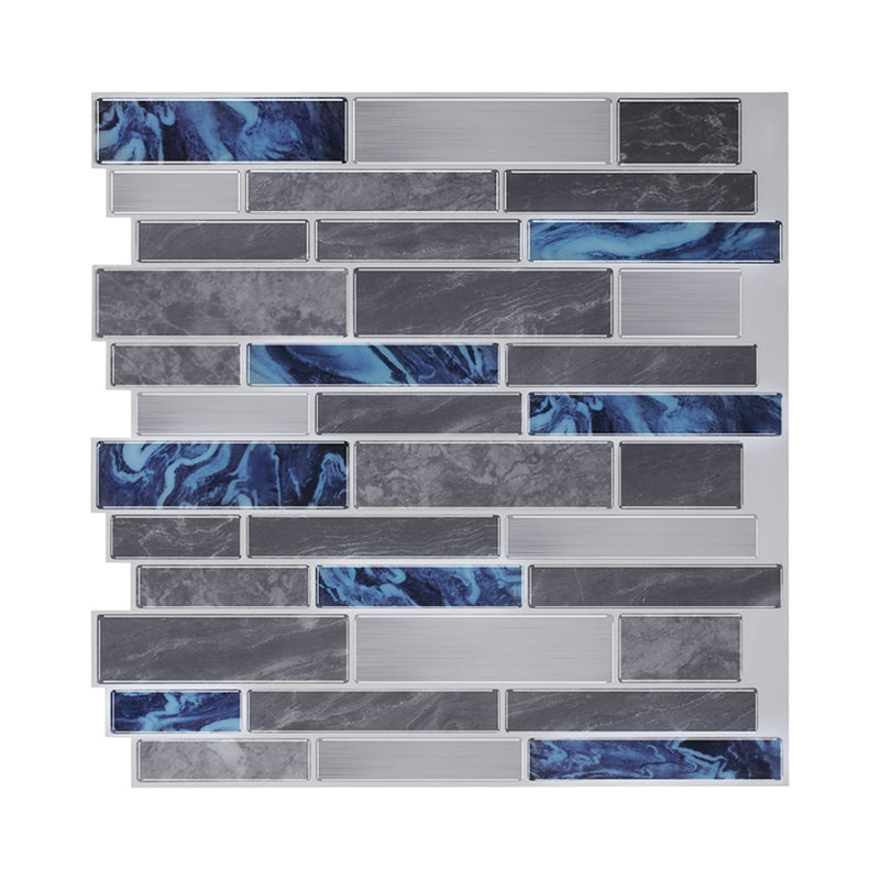Mosaics Tile Peel Wallpaper Panels Rustic Beautiful Marble Brick Wall Decor in Grey, 12' x 12"