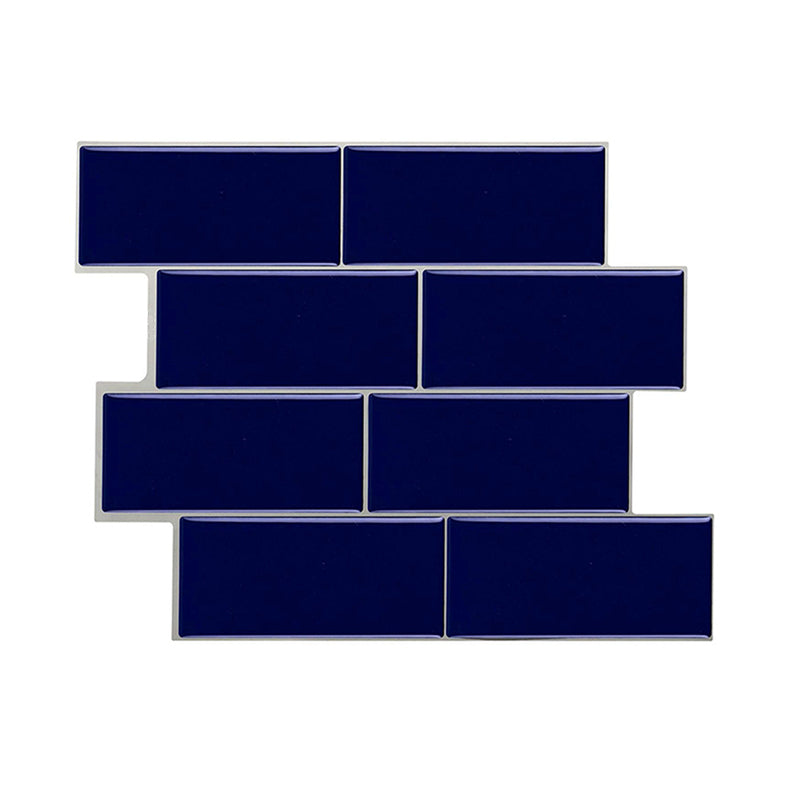 Dark Blue Brick Wallpaper Panels Self-Stick Farmhouse Washroom Wall Art, Removable