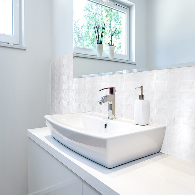 White Brick Wallpaper Panel Set Peel and Paste Wall Covering for Accent Wall, Temporary