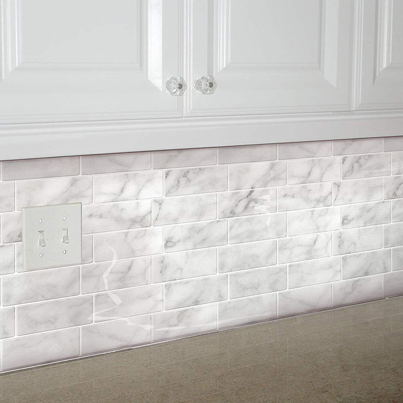 White Brick Wallpaper Panel Set Peel and Paste Wall Covering for Accent Wall, Temporary