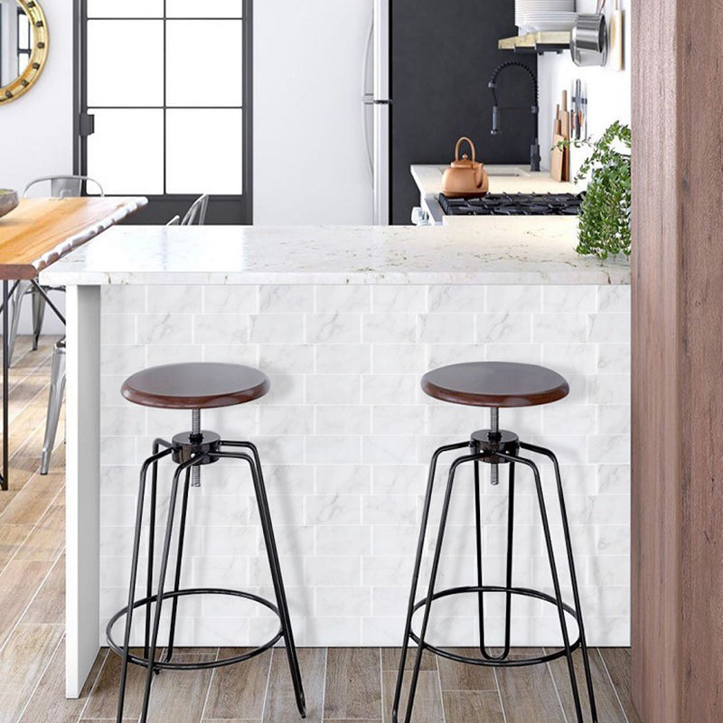 White Brick Wallpaper Panel Set Peel and Paste Wall Covering for Accent Wall, Temporary