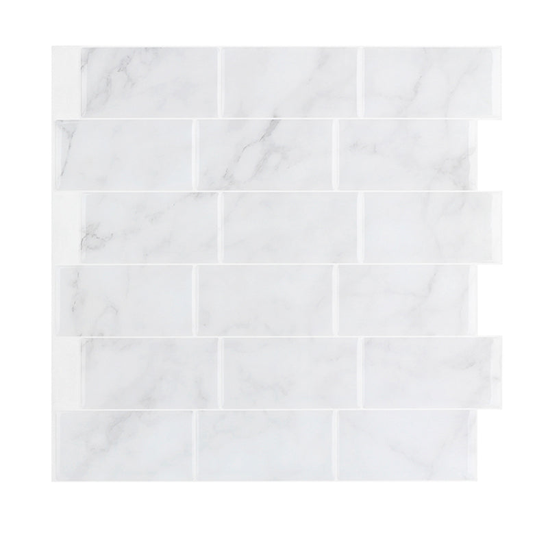 White Brick Wallpaper Panel Set Peel and Paste Wall Covering for Accent Wall, Temporary